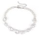 thumbnail image 3 of Collar de perlas de imitación de forma irregular Collar de gargantilla con colgante barroco ajustable lindo simple Blanco, 3 of 5