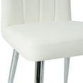 thumbnail image 6 of Modern White PU Dining Chairs with Cloth Upholstery & Electroplated Metal Legs – Multi-Purpose Home Furniture Set of 4 (Living Room, Dining Room, Kitchen & Bedroom), 6 of 9