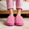 thumbnail image 5 of BERANMEY Women Plush House Slippers Soft Warm Cozy Slippers for Womens Mnes Striped Slide House Slippers Anti-Slip Thick Sole Winter Indoor Bedroom Home Shoes, 5 of 9