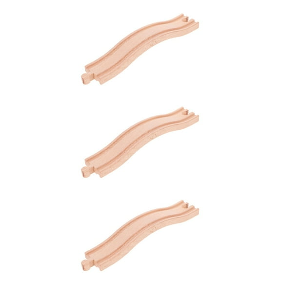 3pcs Wooden Train Track Assemble Block Wooden Toy Train Track Children Railway Toy Track