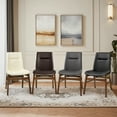 thumbnail image 4 of CHUN YI Modern Farmhouse Faux Leather Dining Chairs, Upholstered Kitchen Chairs, Set of 2, Gray, 4 of 8