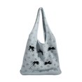 thumbnail image 1 of Lindo bolso de mano de ganchillo con lazo bolso de hombro de verano bolso de playa grande para mujer (azul), 1 of 9