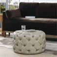 thumbnail image 3 of Jennifer Taylor Home Ace Round Tufted Accent Ottoman Warm Gray, 3 of 11