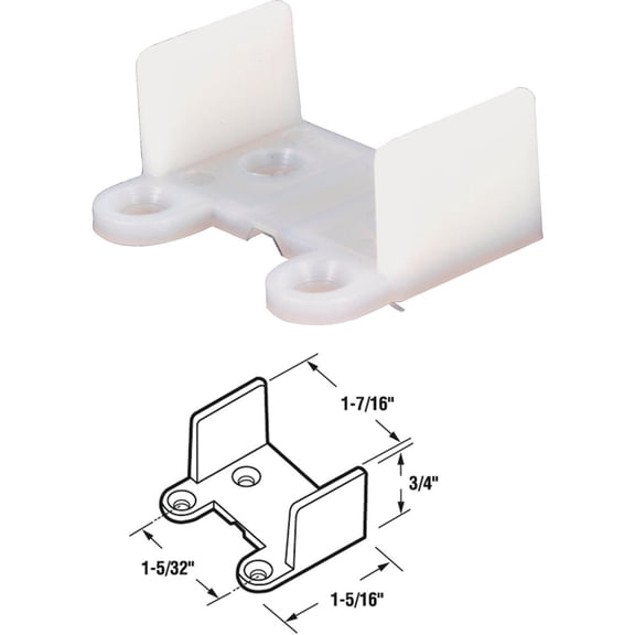 Slide-Co 16104 Bypass Door Guide, Nylon