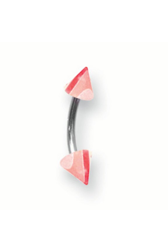 SGSS Curv BB w Acrylic Vert Layered Cones 16G (1.3mm) 5/16 (8mm) Long w BCVLVC16-30-44-PKC