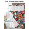 thumbnail image 6 of No Hook Shower Curtain with Snap-in Liner, Boho Teal Flower Waterproof Fabric Bathroom Curtains, Spring Bohemia Chic Red Yellow Floral Bath Curtains & Mesh Top Window 72"x78" Long, 6 of 9