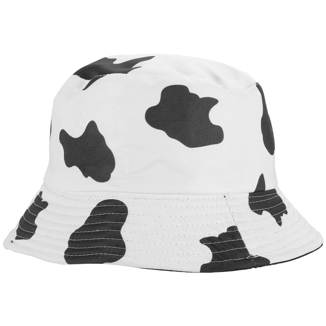 Sombrero de cubo lavable con estampado de vaca, sombrero de cubo reutilizable, sombrero de protección solar para niña