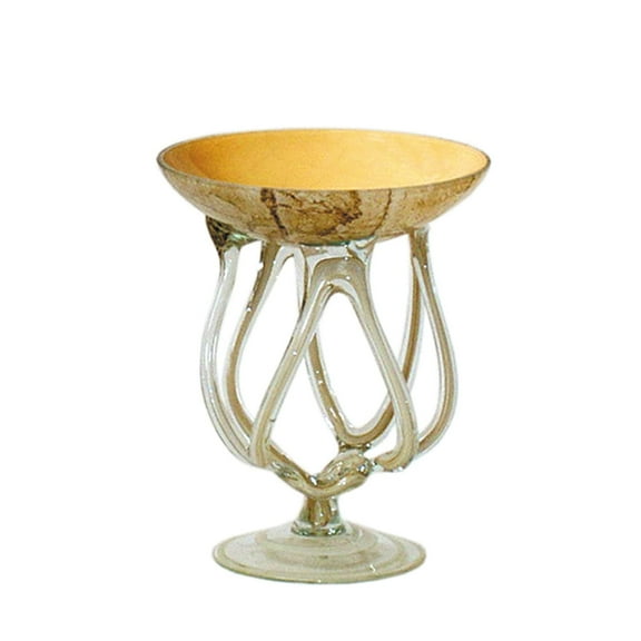 Elegant and Modern Decorative Classical Glass and Marble Vase for Housewarming Gift - 7" Glass Vase, Jelly