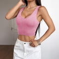 thumbnail image 2 of Ltctricy Tank Tops for Women Trendy Ribbed Backless V Neck Sleeveless Slim Basic Crop Tops Going out Cami Shirts, 2 of 5