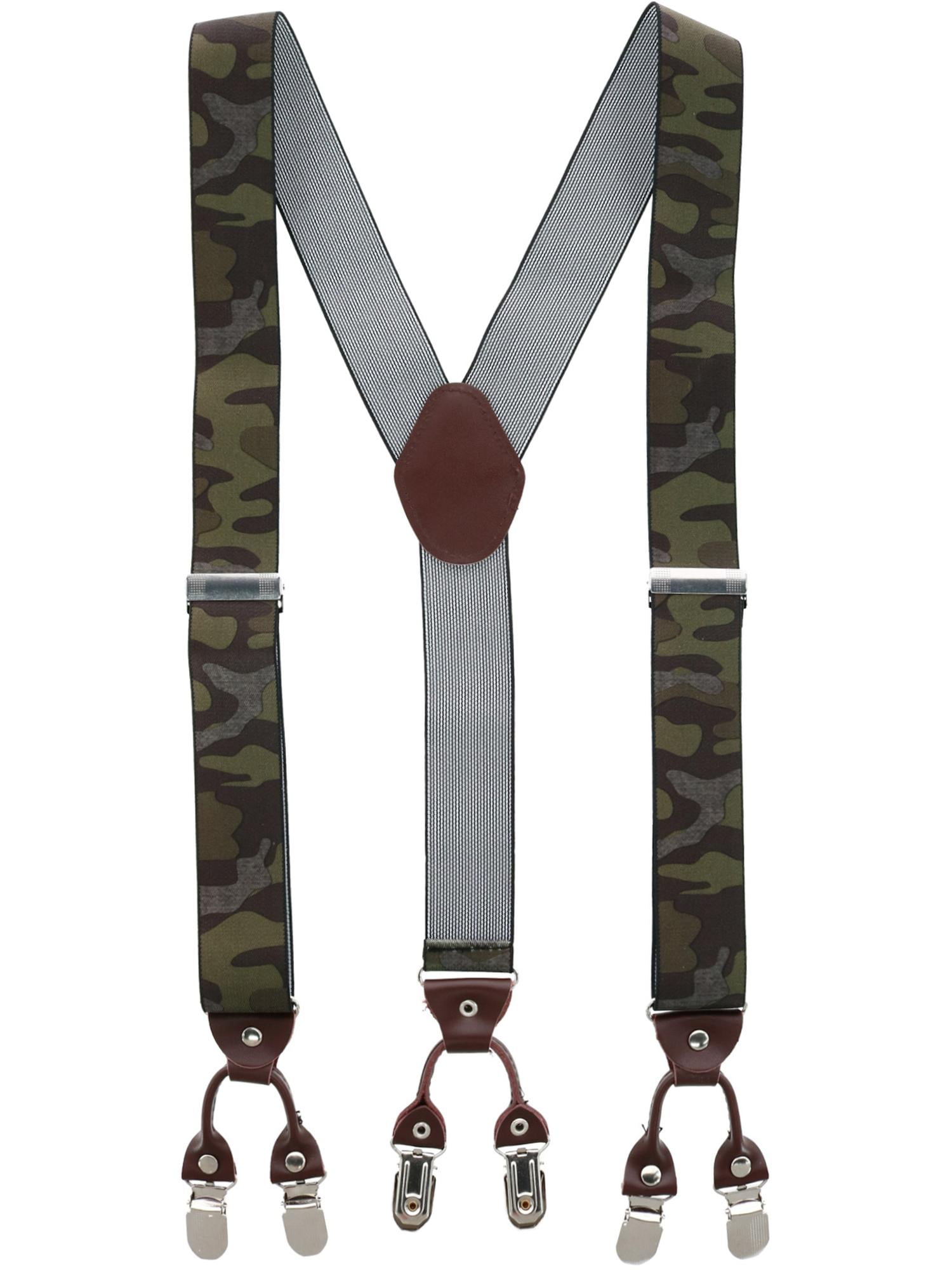SuspenderStore Mens CAMO MAX 2-Inch Wide Pin Clip Suspenders 