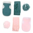 thumbnail image 1 of 6Pcs Shower Bath Gloves Bathing Mesh Ball Exfoliating Back Skin Scrubber Strap, 1 of 9