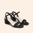 thumbnail image 3 of Sandalias de Tacón Cuadrado para Mujer DREAM PAIRS en Ante Negro 5.5 cm, 3 of 8