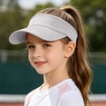 thumbnail image 2 of Sun Protective Kids Sun Hat for Outdoor Sports Breathable Visor Cap with Adjustable Headband Ideal for Boys and Girls, Light Gray, 2 of 8