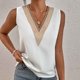 thumbnail image 2 of Camiseta Sin Mangas Para Mujer Camisetas Sin Mangas Moda Casual Color Sólido Cuello en V Encaje Costura Chaleco Y Tops Odeerbi  ODB168900, 2 of 9