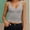 Gray, variant on Women's Plunge Tank Tops Deep V Neck Double Lined Going Out Camisoles Slim Fit Trendy Summer Gray S(S)