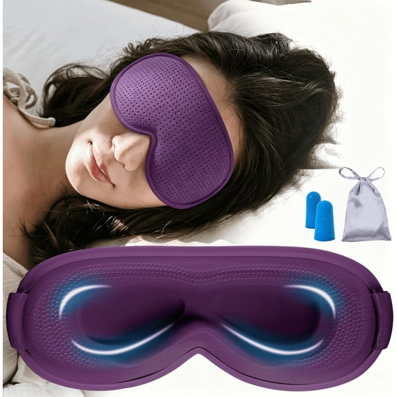 3D Sleep Mask, Weighted Eye Mask for Sleep,Deep Cup, Zero Pressure, Iash-Friendly, Adjustable Strap; Night Shifts, Travel, Flights, Relaxation