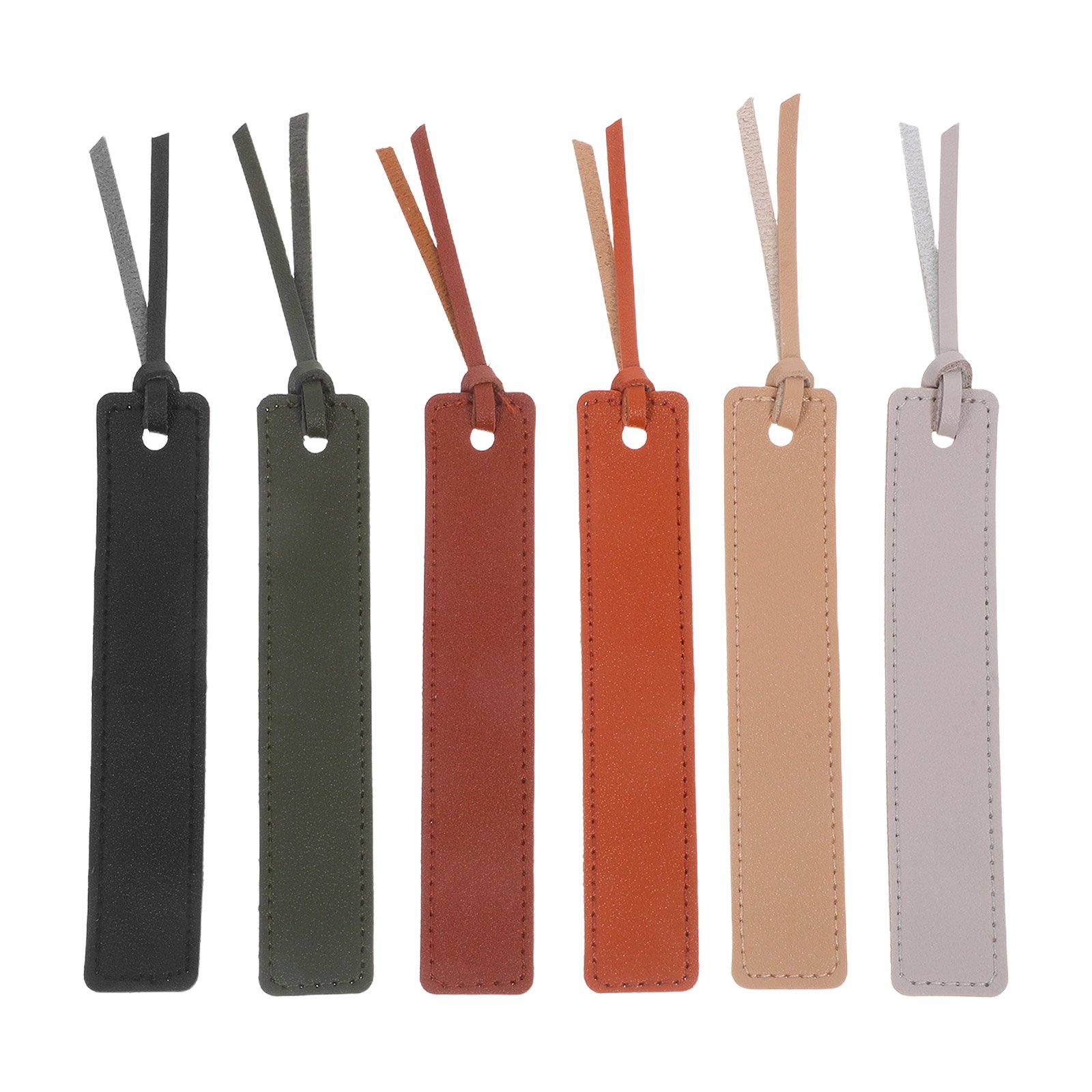 FOMIYES Retro PU Bookmarks Multifunctional Assorted Color for Reading 6Pcs