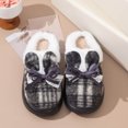 thumbnail image 5 of Busydd Women's Slippers Trendy Cozy Thick Sole House Slippers for Woman Winter Warm Closed Toe Indoor Bow Ladies Slippers 7.5, 5 of 8