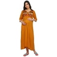thumbnail image 1 of Moomaya Robe Maxi de Maternité Brodée pour Femmes avec Patte de Boutonnage Vêtements, 1 of 1