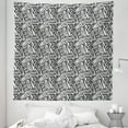 thumbnail image 1 of Black and White Tapestry, Hand Drawn Doodle Style Sketch Brush Strokes Effect Traditional Ink Art, Fabric Wall Hanging Decor for Bedroom Living Room Dorm, 5 Sizes, Black White, by Ambesonne, 1 of 1