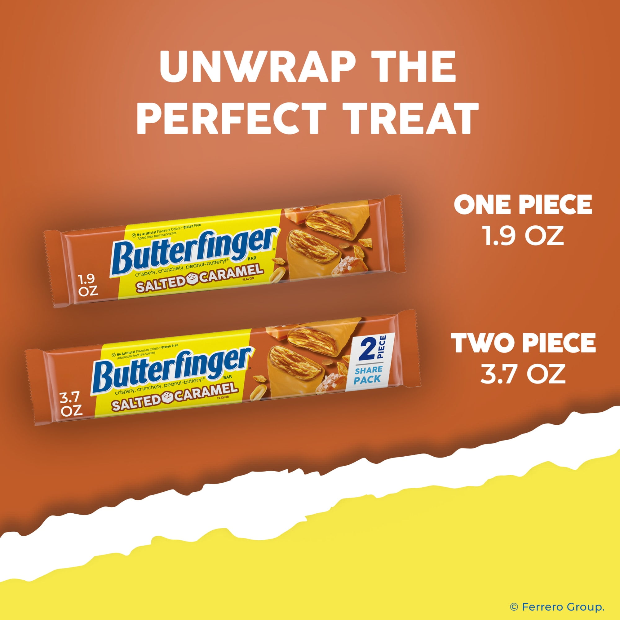 Butterfinger Salted Caramel Flavor, Peanut Buttery Candy Bars with Salted Caramel Flavor, Gluten Free, 1.9 oz