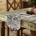 thumbnail image 3 of Table Runner Dresser Scarves Christmas Watercolor Cute Snowman Cotton Linen Burlap Table Cover Forest Winter Snowy Scene Table Runners for Family Kitchen Dining Holiday Party Banquet Decor, 3 of 5