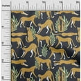 thumbnail image 2 of oneOoneViscoseJerseyMustardYellowFabricTropicalLeafWithAnimalSewingFabricByTheYardPrintedDiyClothingSewingSupplies60InchWide, 2 of 4
