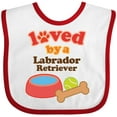 thumbnail image 3 of Inktastic Labrador Retriever Loved by a Boys or Girls Baby Bib, 3 of 4