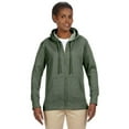 thumbnail image 2 of Ladies' 7 oz. Organic/Recycled Heathered Fleece Full-Zip Hood XL WATER, 2 of 3