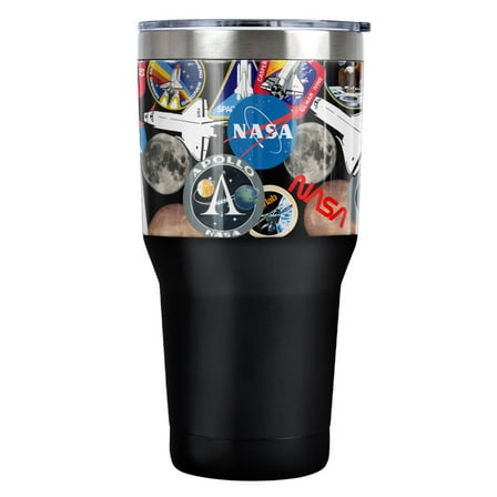 NASA Collage Stainless Steel Tumbler 30 oz Coffee Travel Cup, Vacuum Insulated & Double Wall with Leakproof Sliding Lid | Great for Hot Drinks and Cold Beverages