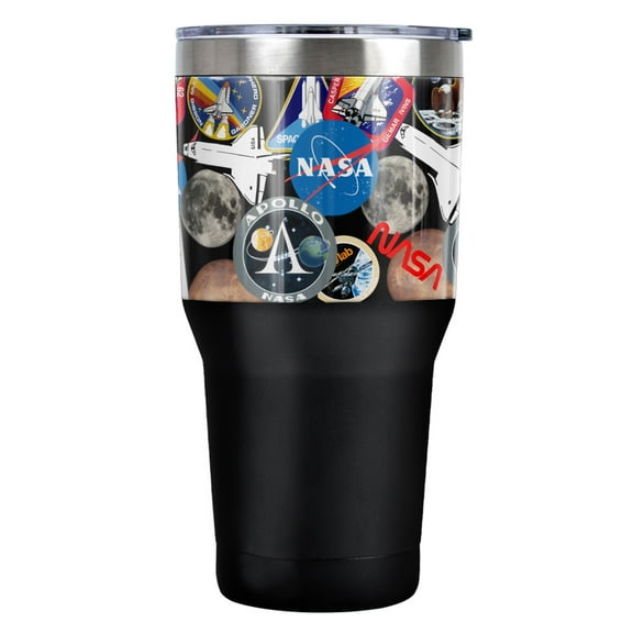 NASA Collage Stainless Steel Tumbler 30 oz Coffee Travel Cup, Vacuum Insulated & Double Wall with Leakproof Sliding Lid | Great for Hot Drinks and Cold Beverages