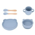 thumbnail image 1 of Baby Plate Bowl Set, Silicone Beech Wood Baby Utensils Complete Healthy  For Dining Room Type 1,Type 2,Type 3,Type 4, 1 of 8