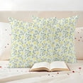 thumbnail image 3 of Spring Green Flowers Pillow Covers 2 Pack Yellow Chrysanthemums Floral Botanical Pillowcase Waterproof Outdoor Throw Pillow Cover for Patio Garden Square Cushion 24”x24”, 3 of 9