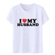 thumbnail image 4 of Gibobby Playera de Manga Corta con Cuello Redondo Camiseta manga corta con cuello redondo y estampado divertidas para mujer I Love My Husband(Blanco,G), 4 of 5