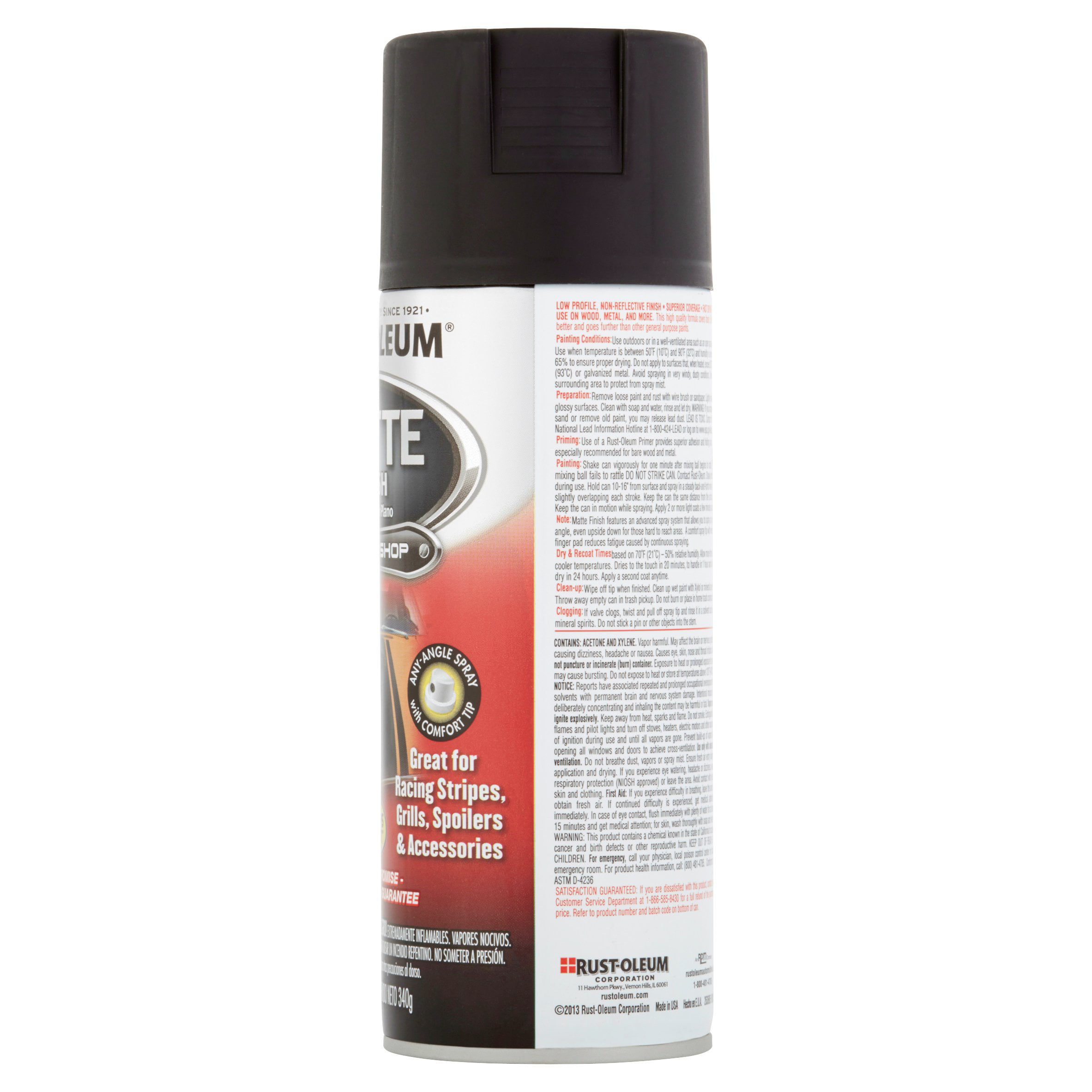 Rust-Oleum 6-Pack of 12 oz Brands 263422 Black Automotive Spray Finish, Matte