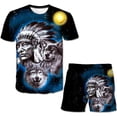 thumbnail image 1 of Conjuntos de ropa informal de lobo para niños y niñas, camisetas de dibujos animados, pantalones cortos, conjuntos de ropa para niños, 2 uds., trajes de 1 a 14 años, 12M, 2023 Gao Jinjia LED, 1 of 2