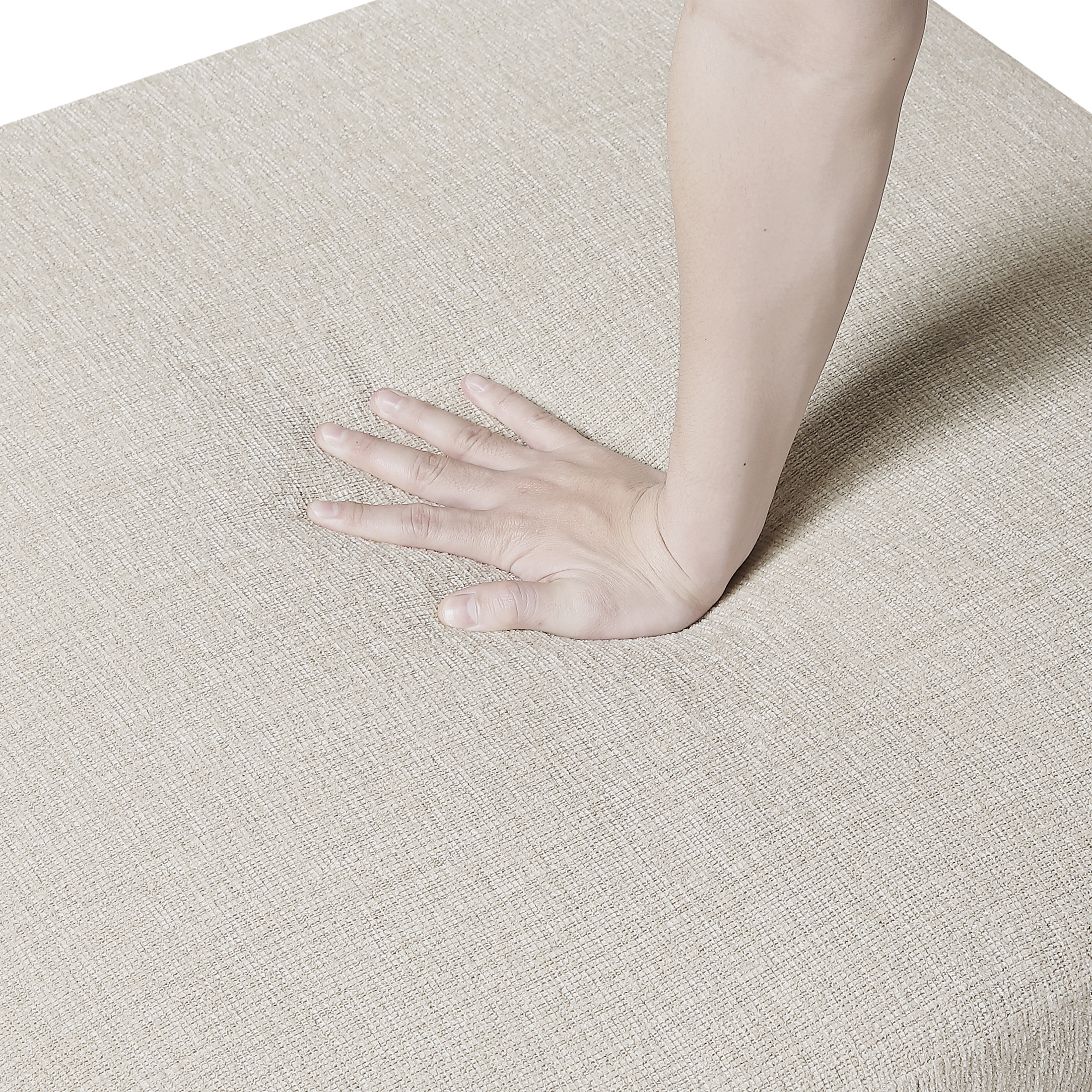 OakvillePark Crestiva Chenille Ottoman, Beige