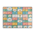 thumbnail image 5 of Yayeee Area Rugs for Living Room 5.2'x4' Non Slip Washable Bedroom Floor Carpet, Daisy Mosaic, 5 of 5