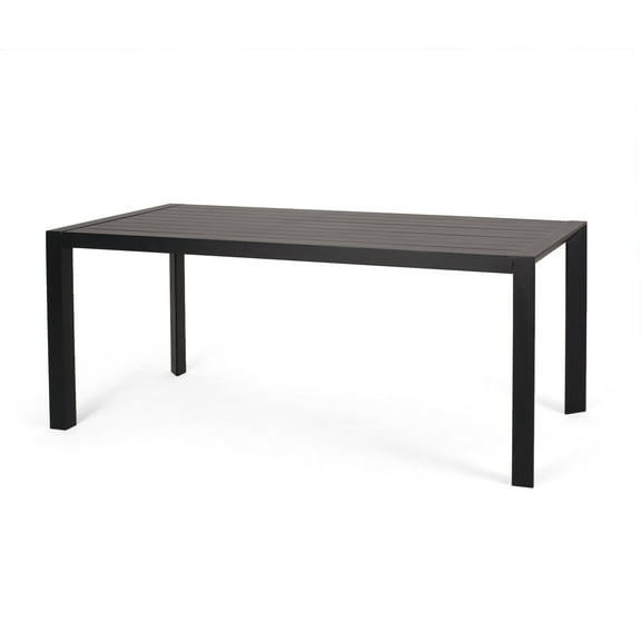 GDF Studio Bellomy Outdoor Aluminum Dining Table, Black