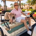 thumbnail image 3 of Golf Cart Seat Covers for 2 Seater, Farmhouse Teal Brown Soft Microfiber Cart Seat Towel Blanket, Retro Ombre Wooden Absorbent Breathable Non Slip Bench Seats Protector for Golf Course 51"x31", 3 of 8