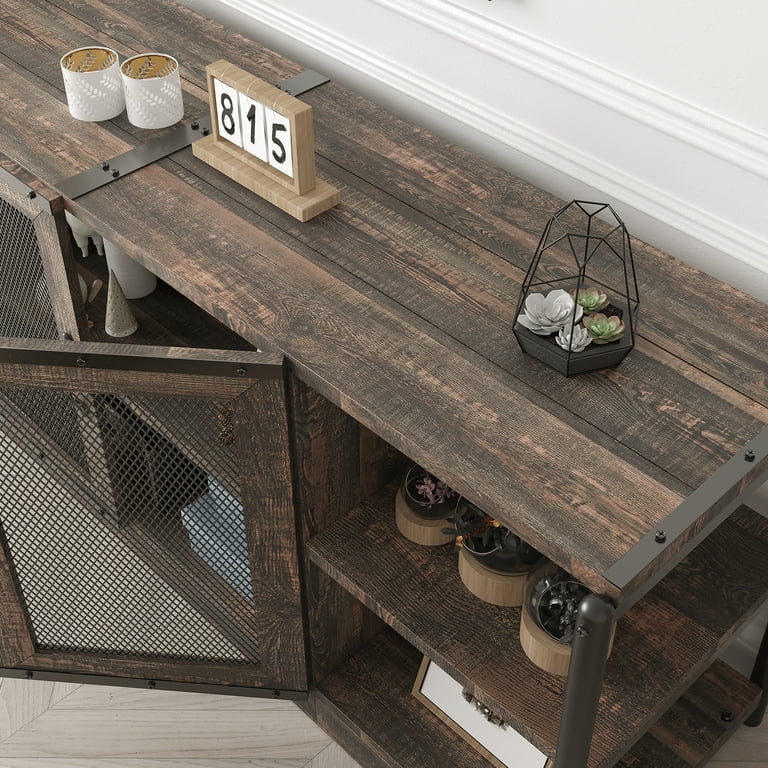 WhizMax TV Stand for 65 Inch TV Industrial Entertainment Center TV Media Console Table Farmhouse TV Stand with Storage and Mesh Door TV Console