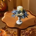 thumbnail image 7 of EUDIDV Halloween Pumpkin Decorations Thanksgiving Halloween Pumpkin Maple Leaf Berry Candle Holders Scented Wreath Decorative Ring Decorative Items Table Decorations, 7 of 7