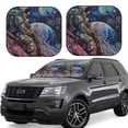 thumbnail image 2 of Daiia Rainbow Astronaut Space Landscape 2PCS Car Windshield Sun Shade, Foldable Sun Shield for Car Front Window, Auto Sun Blocker Visor Protector Universal for Truck SUV Pickup-Medium, 2 of 7