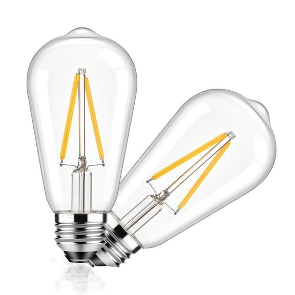 ST58 Edison Light Bulb,Hight Lumens 806lm,4W Dimmable Led Filament Bulb,E26 Medium Screw Base,110-130V,2700k Warm White,2 Packs