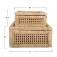 thumbnail image 2 of Creative Co-Op Cane and Rattan Natural Wood Decorative Boxes, Set of 2, 2 of 3