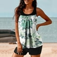 thumbnail image 6 of Amzcrzy Tankini Bathing Suits for Women Hawaii Floral Print Tummy Control Two Piece Swimsuits Blouson Retro Flower Leaf Swim Tank Top with Boy Shorts, 6 of 6
