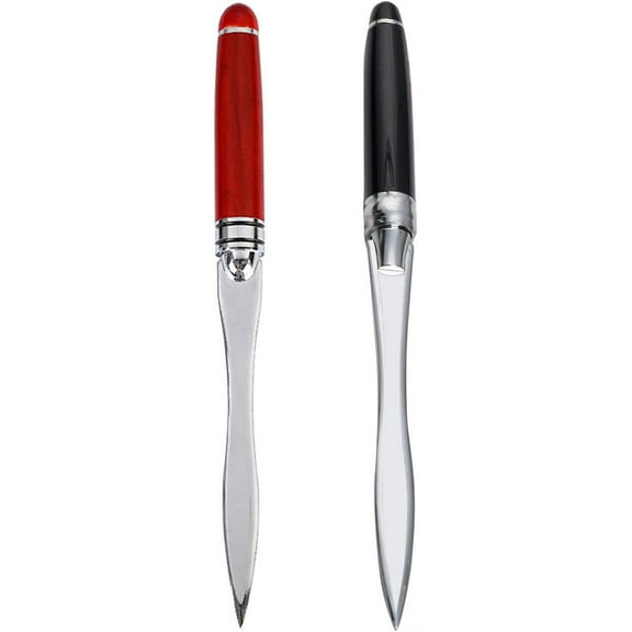 Menkey Manual Letter Openers with Accessories included, Red & Black, 2 Count