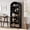 black, variant on 71" Tall Arched Bookshelf,Bookcase with Storage,Mid-Century Modern 3-Tier Bookshelf with Door, for Living Room,Kitchen,Home Office