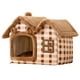 thumbnail image 2 of Casa de perro Comft con cojín lavable, cama de Gato para invierno, cálida, plegable, semicerrada, transpirable, hogar acogedor, nido, cueva,, 2 of 7