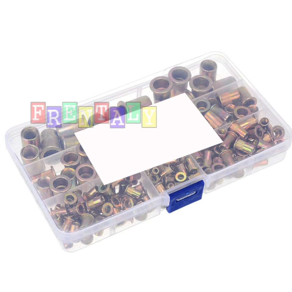CIRCLE- 175Pc Rivet Nut Kit Mixed Zinc Steel Rivnut Insert Nutsert Threaded Set M3-M12